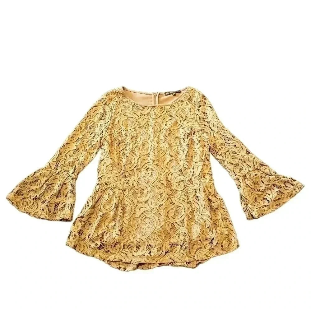 Adrianna Papell Lacey Blouse‎ - Size Small - Cream Color